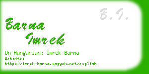 barna imrek business card